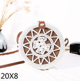 Bali Island Hand Woven Bag Round Bag buckle Rattan  Straw Bags Satchel Wind Bohemia Beach Circle Bag