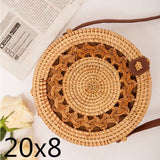 Bali Island Hand Woven Bag Round Bag buckle Rattan  Straw Bags Satchel Wind Bohemia Beach Circle Bag