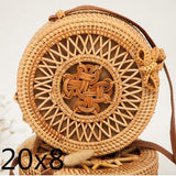 Bali Island Hand Woven Bag Round Bag buckle Rattan  Straw Bags Satchel Wind Bohemia Beach Circle Bag