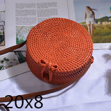 Bali Island Hand Woven Bag Round Bag buckle Rattan  Straw Bags Satchel Wind Bohemia Beach Circle Bag