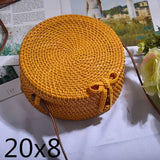 Bali Island Hand Woven Bag Round Bag buckle Rattan  Straw Bags Satchel Wind Bohemia Beach Circle Bag