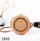 Bali Island Hand Woven Bag Round Bag buckle Rattan  Straw Bags Satchel Wind Bohemia Beach Circle Bag