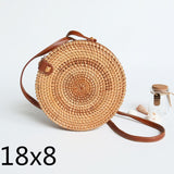 Bali Island Hand Woven Bag Round Bag buckle Rattan  Straw Bags Satchel Wind Bohemia Beach Circle Bag