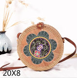 Bali Island Hand Woven Bag Round Bag buckle Rattan  Straw Bags Satchel Wind Bohemia Beach Circle Bag