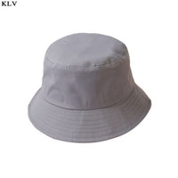 Korean Adult Kids Summer Foldable Bucket Hat Solid Color Hip Hop Wide Brim Beach UV Protection Round Top Sunscreen Fisherman Cap