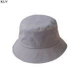 Korean Adult Kids Summer Foldable Bucket Hat Solid Color Hip Hop Wide Brim Beach UV Protection Round Top Sunscreen Fisherman Cap