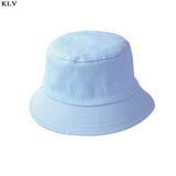 Korean Adult Kids Summer Foldable Bucket Hat Solid Color Hip Hop Wide Brim Beach UV Protection Round Top Sunscreen Fisherman Cap