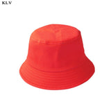 Korean Adult Kids Summer Foldable Bucket Hat Solid Color Hip Hop Wide Brim Beach UV Protection Round Top Sunscreen Fisherman Cap