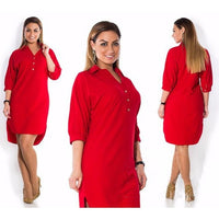 Big size 6XL 2020 Fat MM Women Summer dress Fashion Loose irregular shirt Dresses plus size women clothing dress vestidos