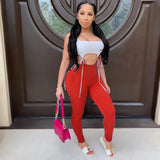 Sexy Fitness Neon Jumpsuit Summer 2020 Sportswear Lace Up Crop Top with Leggins Pants Body Rompers Women Jumpsuit Two Piece Set