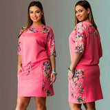6XL Large Size  New Summer Dress Women Vestidos Plus Size Casual Straight Floral Print Dress Big Size Ladies Party Dresses