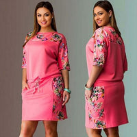6XL Large Size  New Summer Dress Women Vestidos Plus Size Casual Straight Floral Print Dress Big Size Ladies Party Dresses