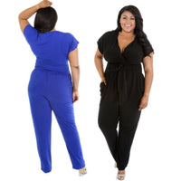 Sexy Long Bandage Jumpsuit Women Fashion Solid Black Blue Short Sleeve Casual Bodycon Ladies Overalls Rompers Women Female Body