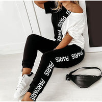 Two Piece Set Tracksuit Women Boat Anchor Print Plus Size 2 Piece Set Top And Pants Femme Clothes Elastic Waist Long Pants Set