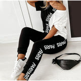 Two Piece Set Tracksuit Women Boat Anchor Print Plus Size 2 Piece Set Top And Pants Femme Clothes Elastic Waist Long Pants Set