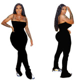 Stacked Jumpsuit 2020 Women Summer Clothing Elegant Stacked Leggings Pants Female Backless Overalls Sexy Rompers Plus Size