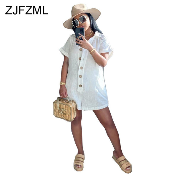 Single-breasted Draped Casual Dress for Women Turn Down Collar Short Sleeve T Shirt Dresses Summer Solid Color Clubwear Dresses