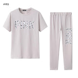 Women Set PINK Letter Print Sweatsuit Women Casual Plus Size Tops Skinny Pants Sweat Suit Two Piece Tracksuit 2 Piece Set S-XXXL