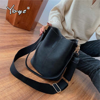 YBYT retro nubuck women leather handbags crossbody bags for women large capacity vintage shoulder shopping bag torebki damskie
