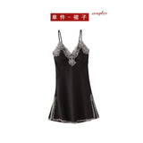 5PC Silk Robe Sleep Suit Womens Lace Satin Pajamas Gown Set V-Neck Cami Nighties Wear Pijama Home Nightwear Spring Nightdress