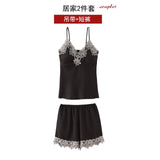 5PC Silk Robe Sleep Suit Womens Lace Satin Pajamas Gown Set V-Neck Cami Nighties Wear Pijama Home Nightwear Spring Nightdress