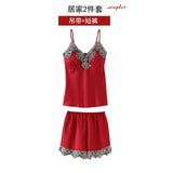 5PC Silk Robe Sleep Suit Womens Lace Satin Pajamas Gown Set V-Neck Cami Nighties Wear Pijama Home Nightwear Spring Nightdress