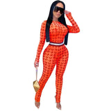 Moon Print Summer Sexy Rompers Womens Jumpsuit Female Long Sleeve Pink Neon Skinny One Piece Ladies Bodycon Jumpsuit Women