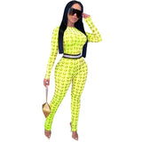 Moon Print Summer Sexy Rompers Womens Jumpsuit Female Long Sleeve Pink Neon Skinny One Piece Ladies Bodycon Jumpsuit Women