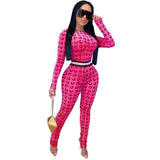 Moon Print Summer Sexy Rompers Womens Jumpsuit Female Long Sleeve Pink Neon Skinny One Piece Ladies Bodycon Jumpsuit Women