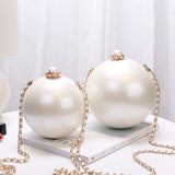 Fashion Luxury Round Pearl Hand Bag Ladies White Evening Clutch Bags for Women 2020 Catwalk Chain Messenger Beach Bag