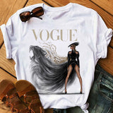 Women Harajuku Aesthetic Tshirt Female Vogue Print Short Sleeve Tops&Tees Women 90s Clothing Fashion Princess T-shirts,Drop Ship
