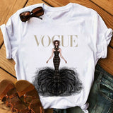 Women Harajuku Aesthetic Tshirt Female Vogue Print Short Sleeve Tops&Tees Women 90s Clothing Fashion Princess T-shirts,Drop Ship