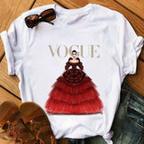 Women Harajuku Aesthetic Tshirt Female Vogue Print Short Sleeve Tops&Tees Women 90s Clothing Fashion Princess T-shirts,Drop Ship