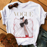 Women Harajuku Aesthetic Tshirt Female Vogue Print Short Sleeve Tops&Tees Women 90s Clothing Fashion Princess T-shirts,Drop Ship
