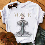 Women Harajuku Aesthetic Tshirt Female Vogue Print Short Sleeve Tops&Tees Women 90s Clothing Fashion Princess T-shirts,Drop Ship