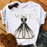 Women Harajuku Aesthetic Tshirt Female Vogue Print Short Sleeve Tops&Tees Women 90s Clothing Fashion Princess T-shirts,Drop Ship
