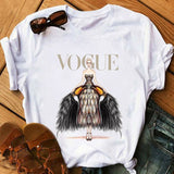 Women Harajuku Aesthetic Tshirt Female Vogue Print Short Sleeve Tops&Tees Women 90s Clothing Fashion Princess T-shirts,Drop Ship
