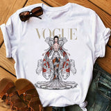 Women Harajuku Aesthetic Tshirt Female Vogue Print Short Sleeve Tops&Tees Women 90s Clothing Fashion Princess T-shirts,Drop Ship