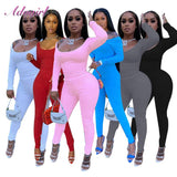 2020women sport tracksuit casual solid Long Sleeve t-shirt tops bikers Sweatpants suit outfit joggers two piece set Matching Set