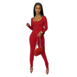 2020women sport tracksuit casual solid Long Sleeve t-shirt tops bikers Sweatpants suit outfit joggers two piece set Matching Set