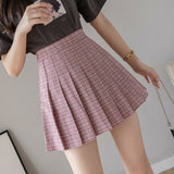 Women Plaid Pleated Skirts Kawaii High Waist A-line Mini Skirts Plus Size Summer Harajuku Korean Japanese School Uniform