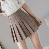 Women Plaid Pleated Skirts Kawaii High Waist A-line Mini Skirts Plus Size Summer Harajuku Korean Japanese School Uniform