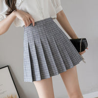 Women Plaid Pleated Skirts Kawaii High Waist A-line Mini Skirts Plus Size Summer Harajuku Korean Japanese School Uniform