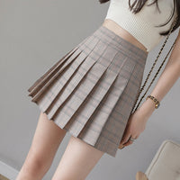 Women Plaid Pleated Skirts Kawaii High Waist A-line Mini Skirts Plus Size Summer Harajuku Korean Japanese School Uniform
