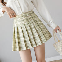 Women Plaid Pleated Skirts Kawaii High Waist A-line Mini Skirts Plus Size Summer Harajuku Korean Japanese School Uniform
