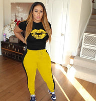 Two Piece Set Tracksuit Women Boat Anchor Print Plus Size 2 Piece Set Top And Pants Femme Clothes Elastic Waist Long Pants Set