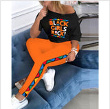 Two Piece Set Tracksuit Women Boat Anchor Print Plus Size 2 Piece Set Top And Pants Femme Clothes Elastic Waist Long Pants Set