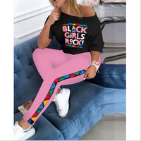 Two Piece Set Tracksuit Women Boat Anchor Print Plus Size 2 Piece Set Top And Pants Femme Clothes Elastic Waist Long Pants Set