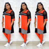 New African Clothes For Women Two Piece Sets Long Tops Skinny Pants Matching Set Mesh Patchwork Tracksuit Set Plus Size 4XL 3XL