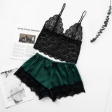 Separate 2pcs Lace Sleepwear Women Beach Dress Lingerie Night Short Sleeveless Ladies Satin Nightgown Through La Sleepwear